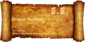 Bogye Botond névjegykártya